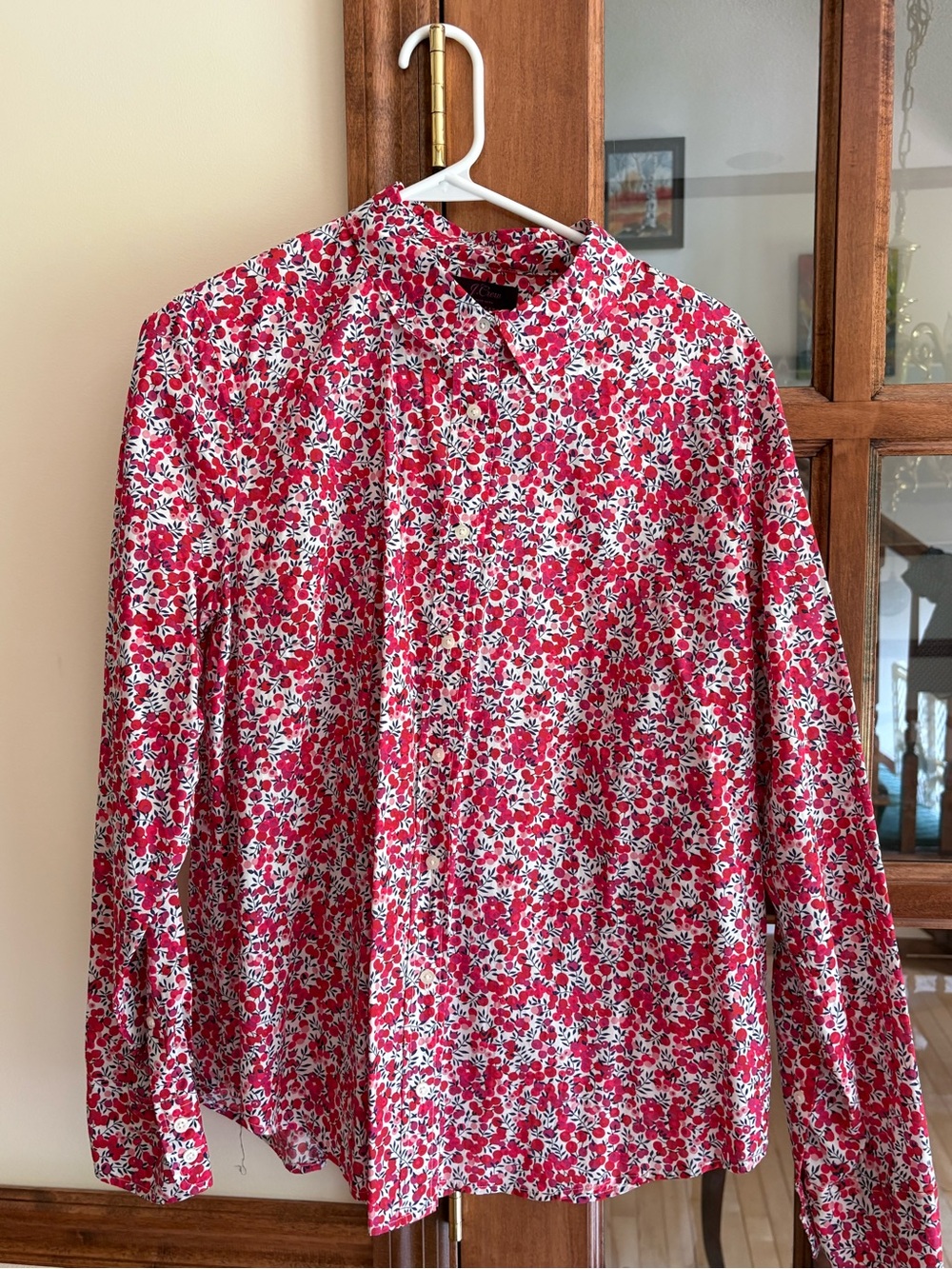 J.Crew Liberty Wiltshire Floral Print Poplin Perfect Button Down Shirt size 16 - Picture 3 of 6